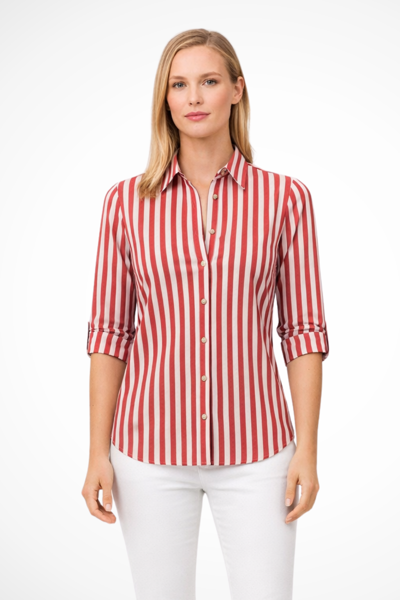 Greta Women's Striped Blouse - full-length view