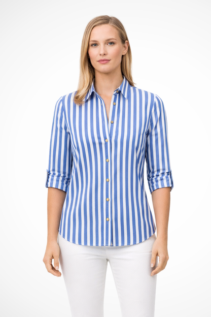 Greta Women's Striped Blouse - front view