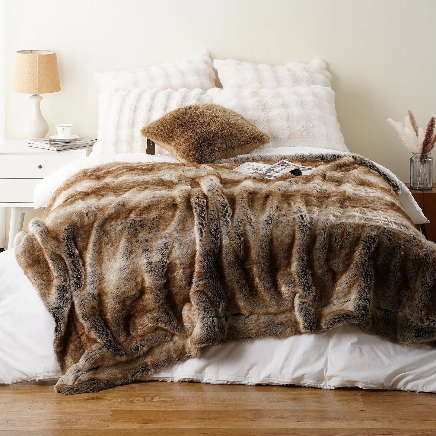 Ash Solar Throw Blanket - back view