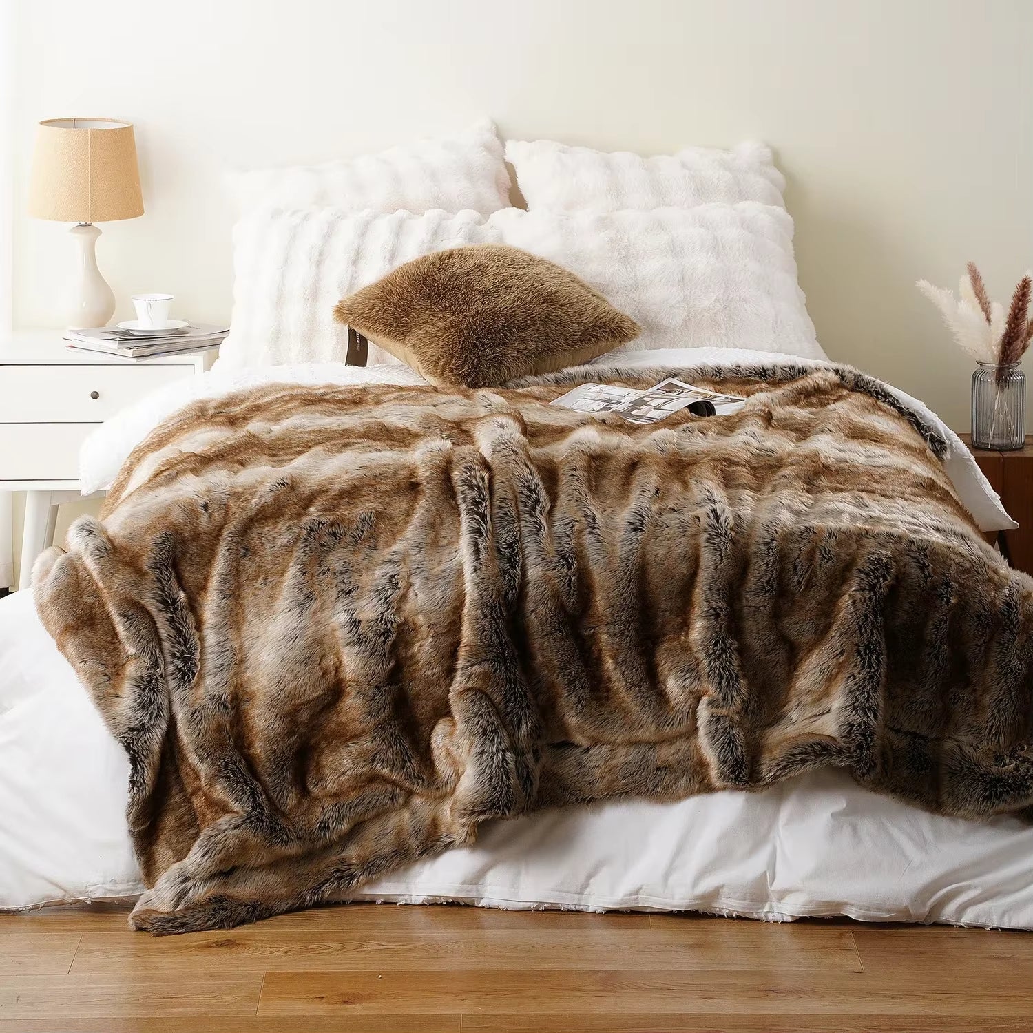 Ash Solar Throw Blanket - back view