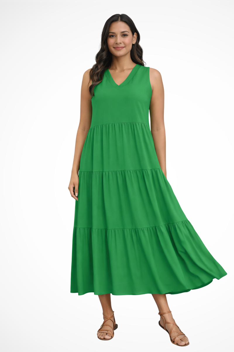 Harlow Women's Dress | Tiered, Sleeveless, Maxi