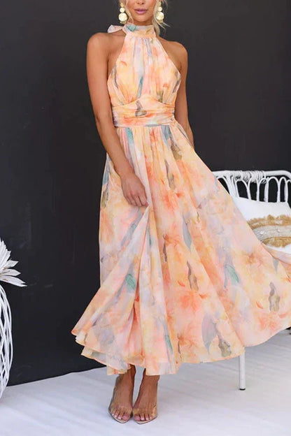Odette Women's Floral Maxi Dress - fabric and finish detail