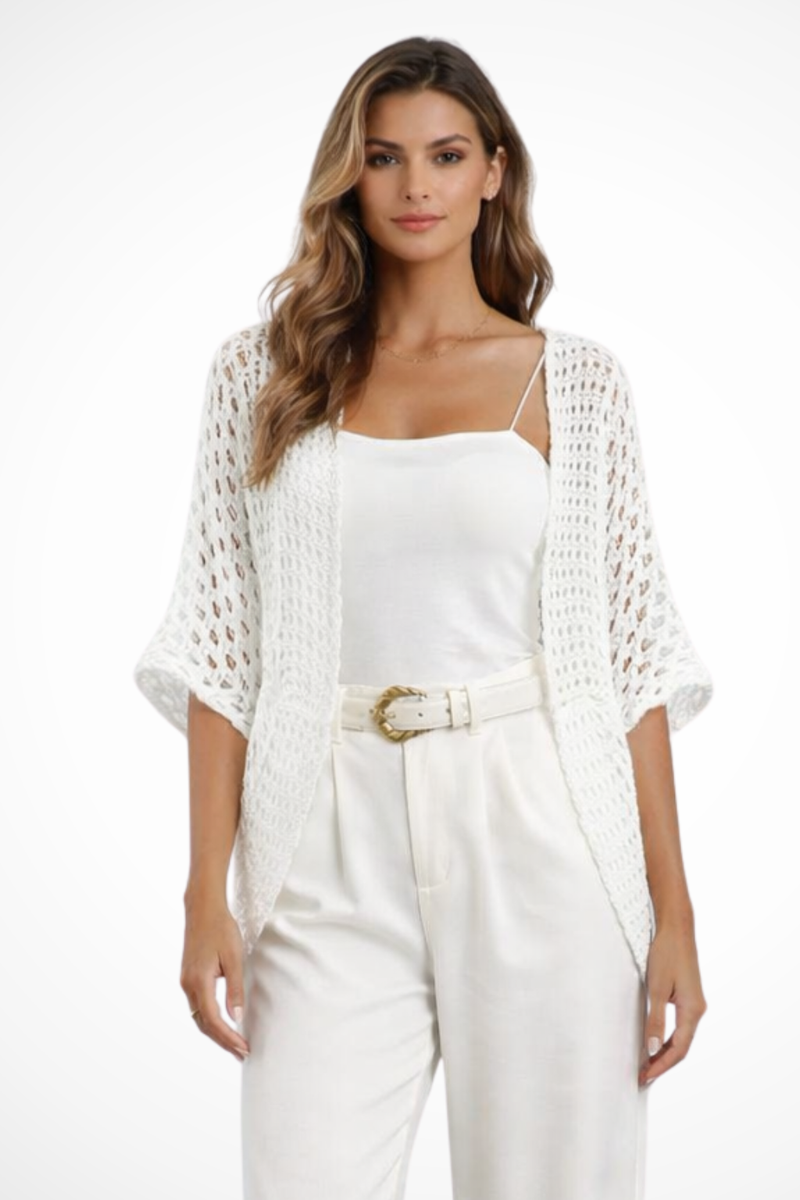 Maya Women's Crochet Cardigan - front view