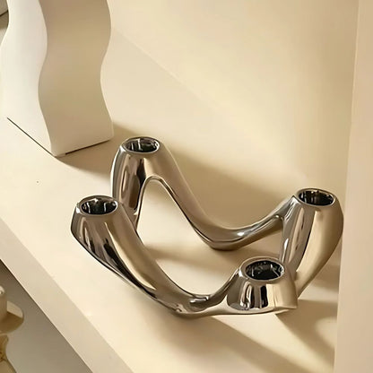 Cosmic Ripple Ceramic Candle Holder