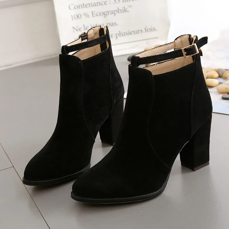 Winona Women's Block Heel Ankle Boots - fabric and finish detail