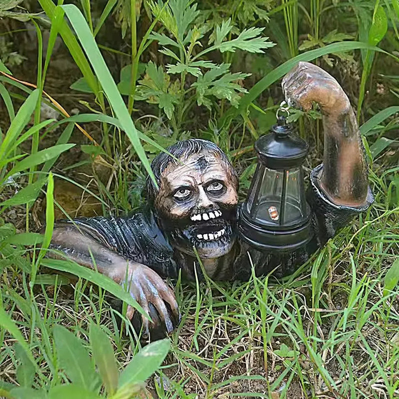 Pine Solar Halloween Decor - fabric and finish detail
