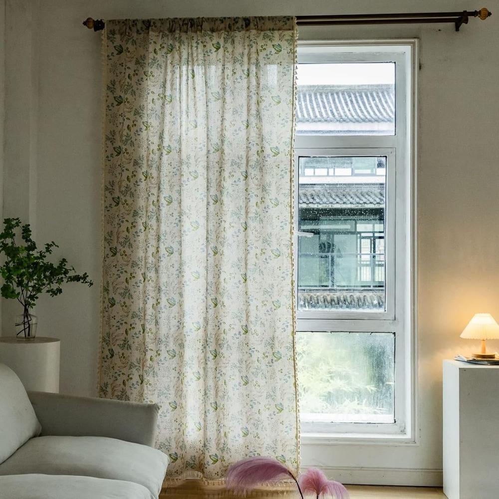 Wildflower Veil Curtains | 80% Light Block, Energy-Saving