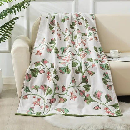 Cotton Bath Towel | Floral Leaf, Knit Weave