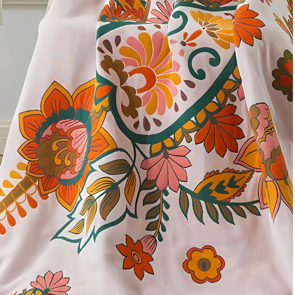 Cotton Gauze Bath Towel | Floral Print, Breathable