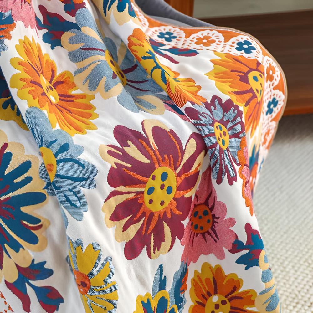 Reversible Cotton Bath Towel | Floral Print