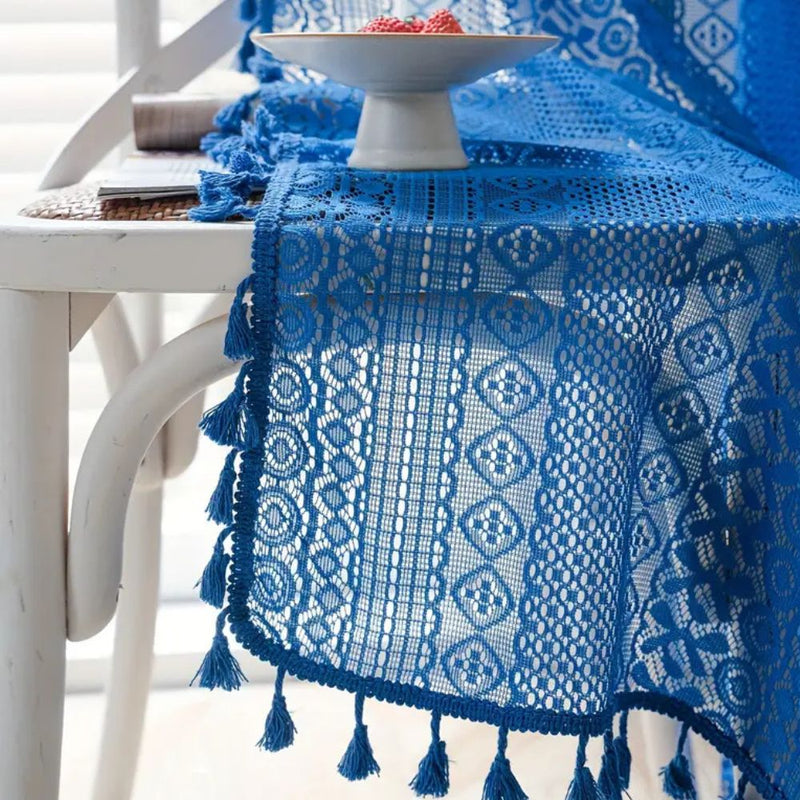 Lumine Crochet Tassel Curtain | Floral Lace, Semi-Sheer