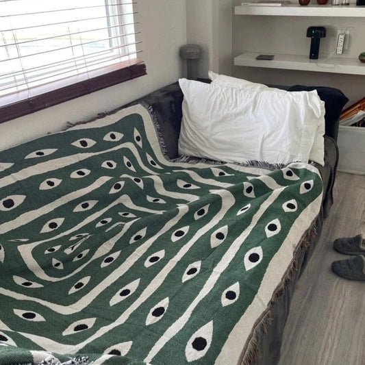 Snake Labyrinth Cotton Throw Blanket