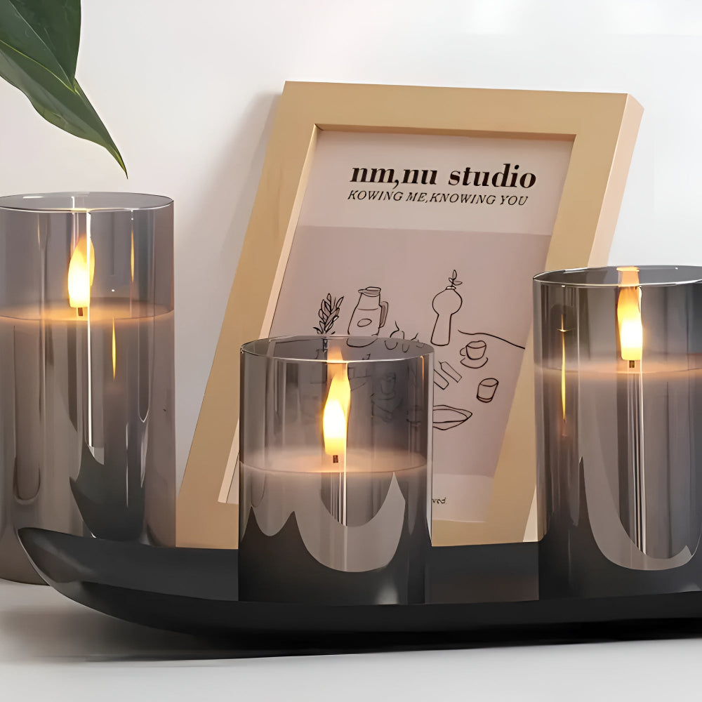 Ethereal 3D Flameless Candle Set | Realistic Flame, Timer & Dimming