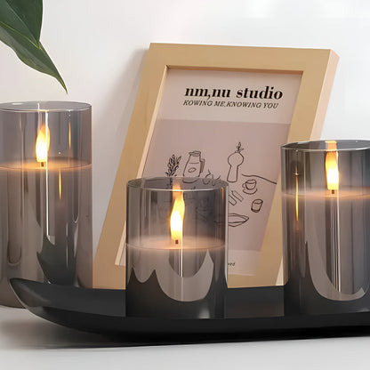 Ethereal 3D Flameless Candle Set | Realistic Flame, Timer & Dimming
