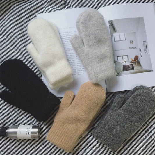 Kira Women's Knit Mittens - styled view