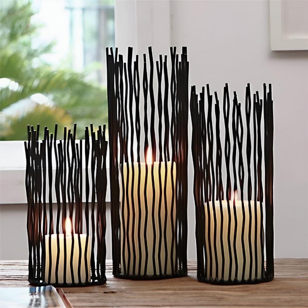 Black Iron Desk Candle Holder