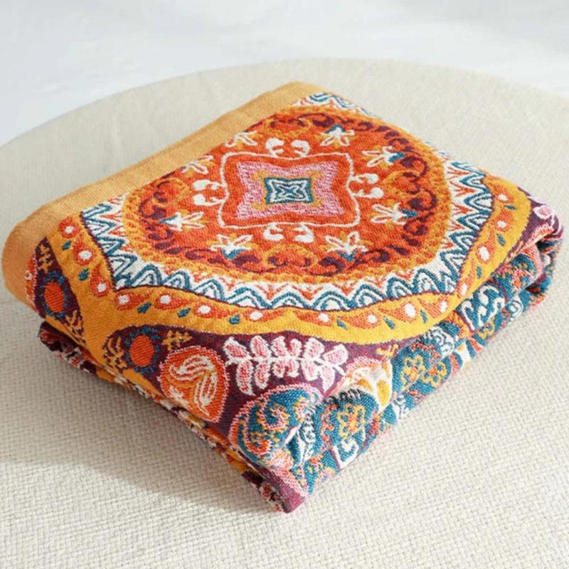 Cotton Bath Towel | Boho Geometric Floral