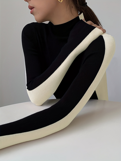 Esme Women's Knit Turtleneck - fabric and finish detail