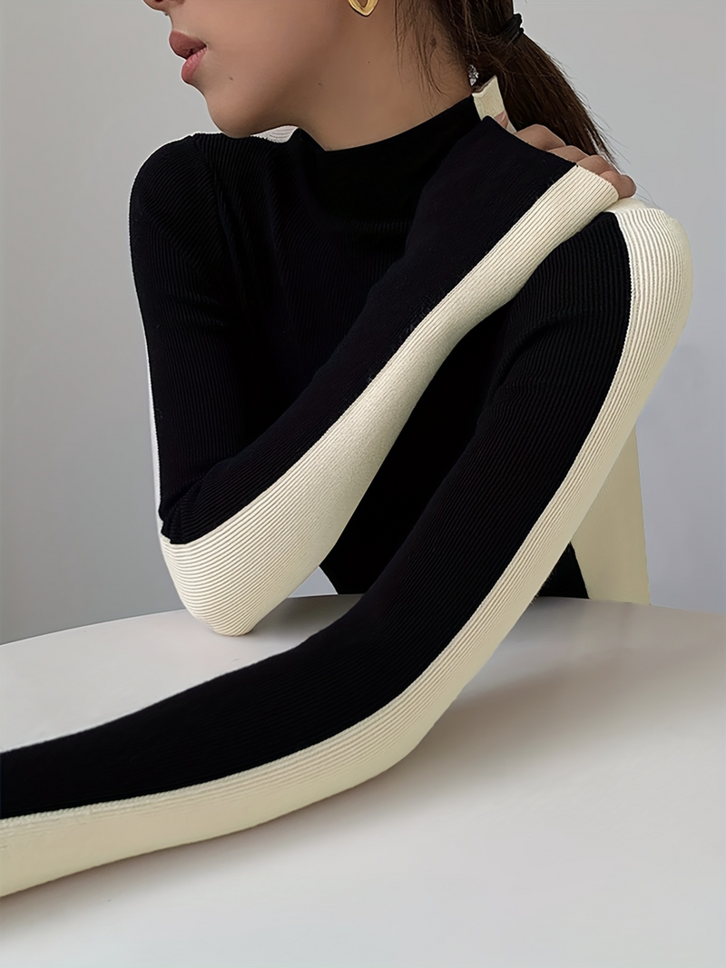 Esme Women's Knit Turtleneck - fabric and finish detail