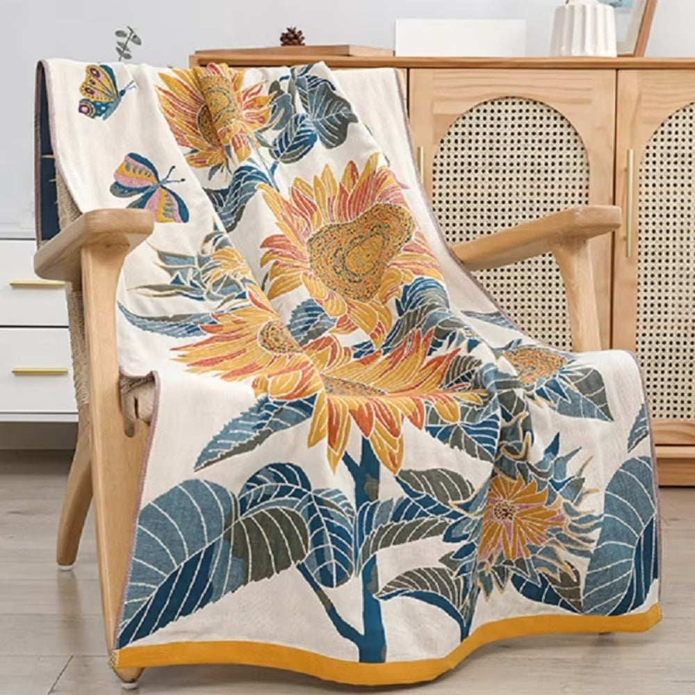 Cotton Bath Towel | Sunflower Jacquard