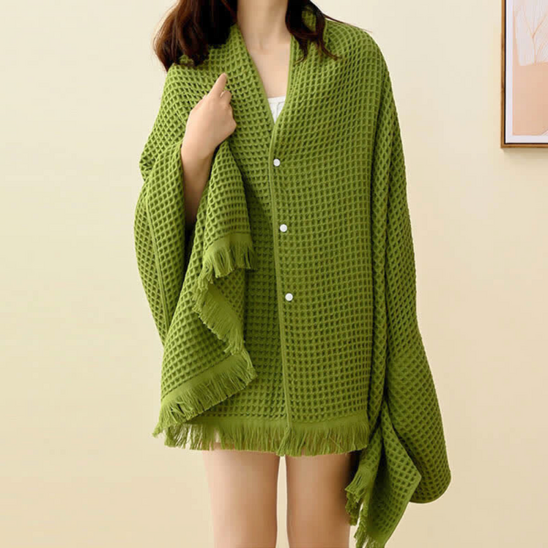 Cotton Waffle Bath Towel | Shawl-Style, 35