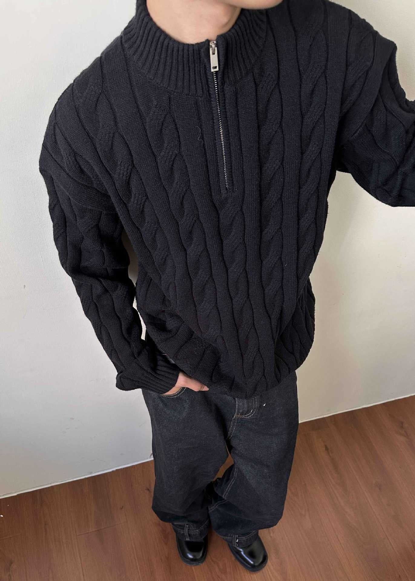 Jasper Men's Cable Knit Sweater - back view