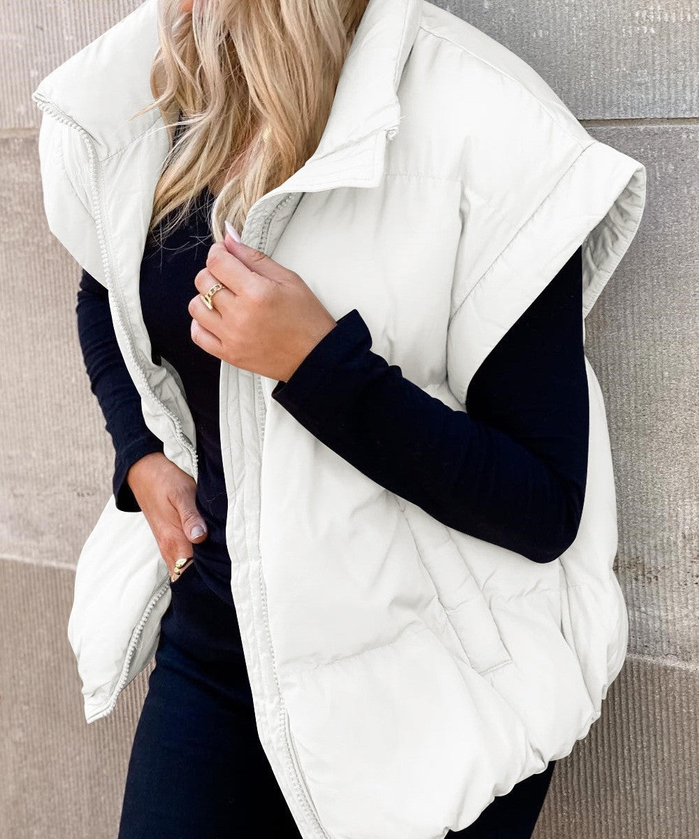 Elise Women's Quilted Vest - fabric and finish detail