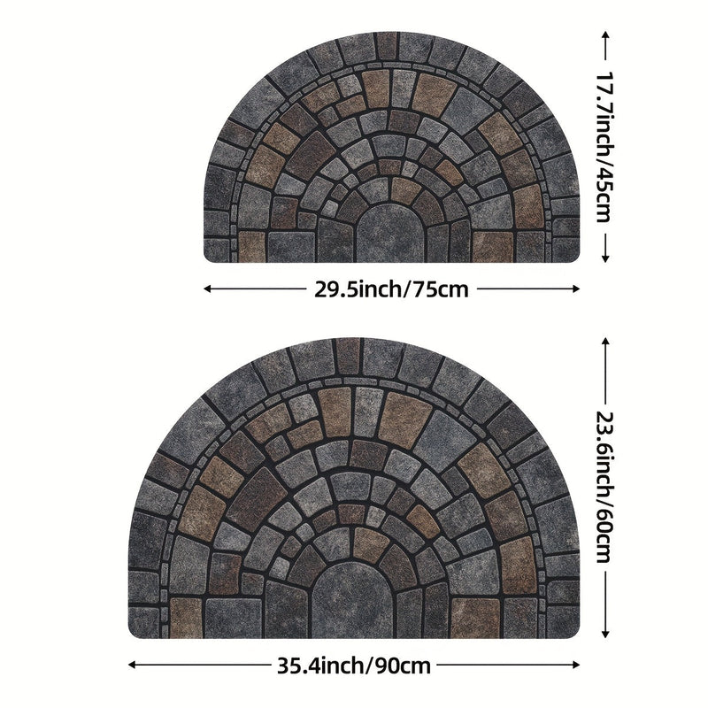 Half-Circle Mosaic Door Mat