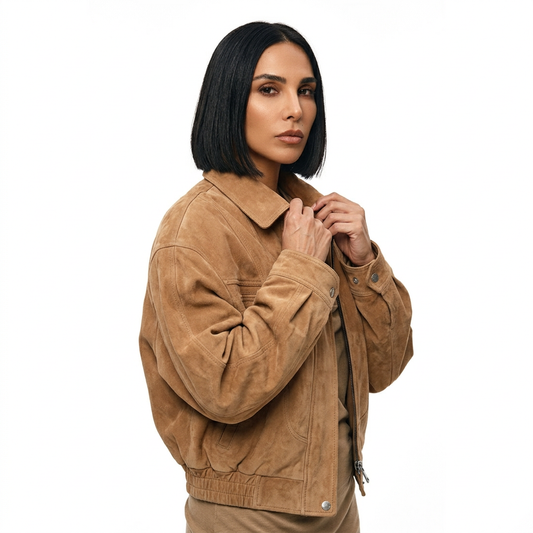 Chaqueta para Mujeres Bella | Ante Marrón Retro, Casual