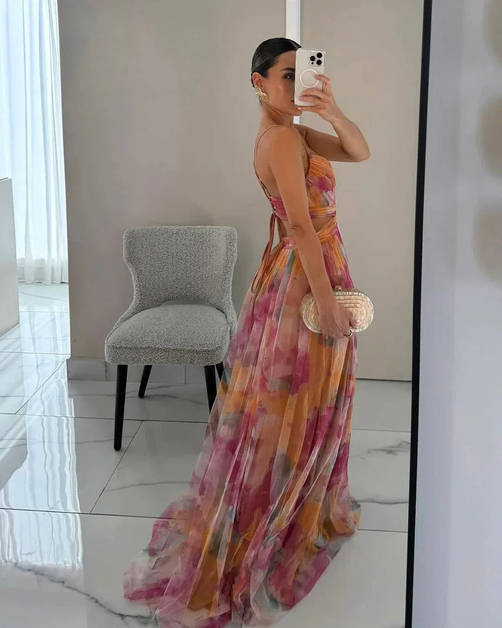 Kaia Women's Floral Maxi Dress - close-up detail