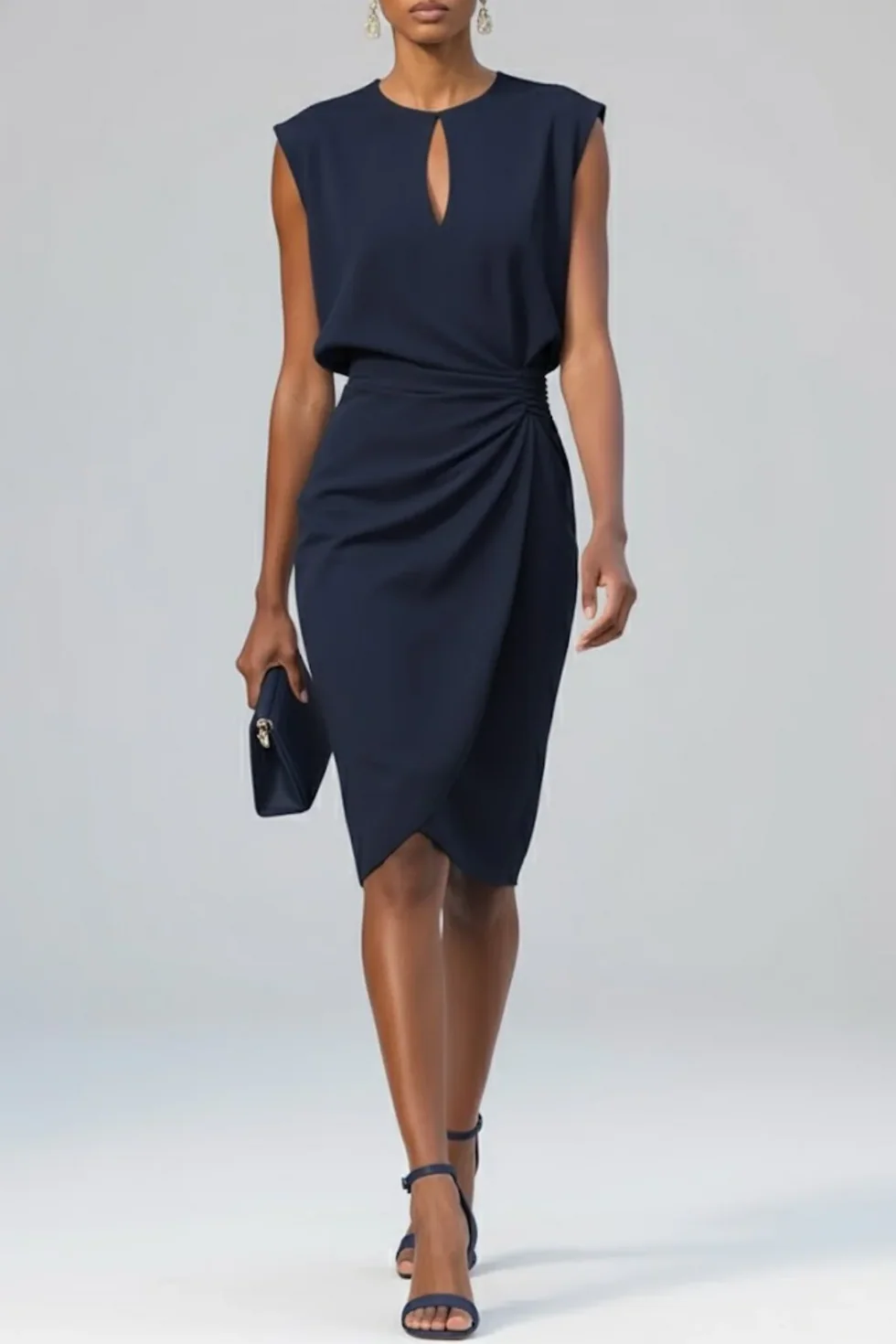 Rhea Women's Midi Dress - fabric and finish detail