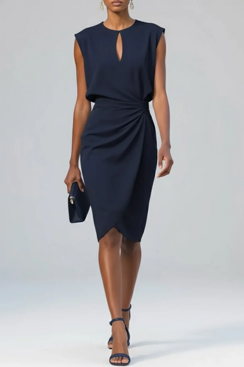Rhea Women's Midi Dress - fabric and finish detail