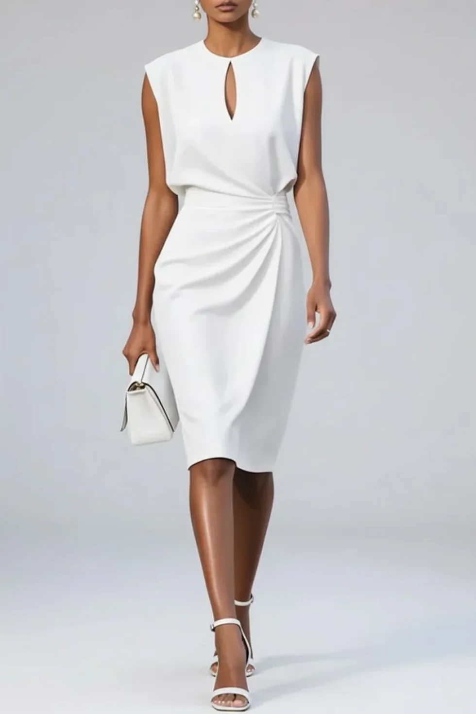 Rhea Women's Midi Dress - styled view