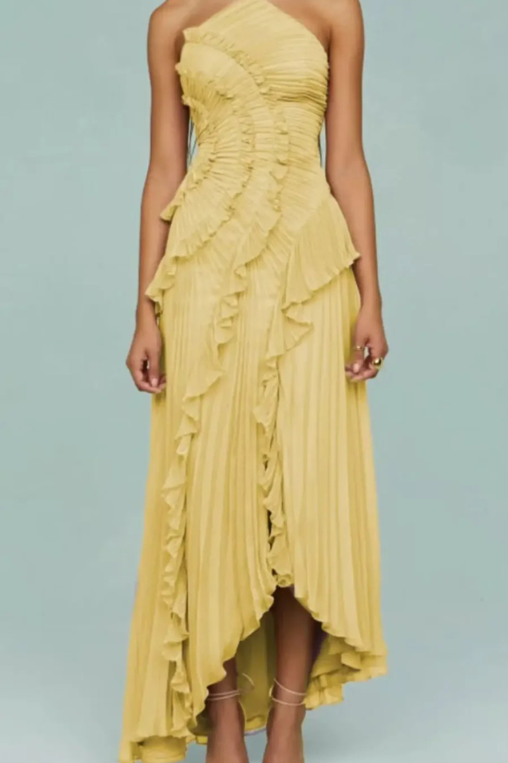 Yvette Women's Ruffled Dress - flat lay