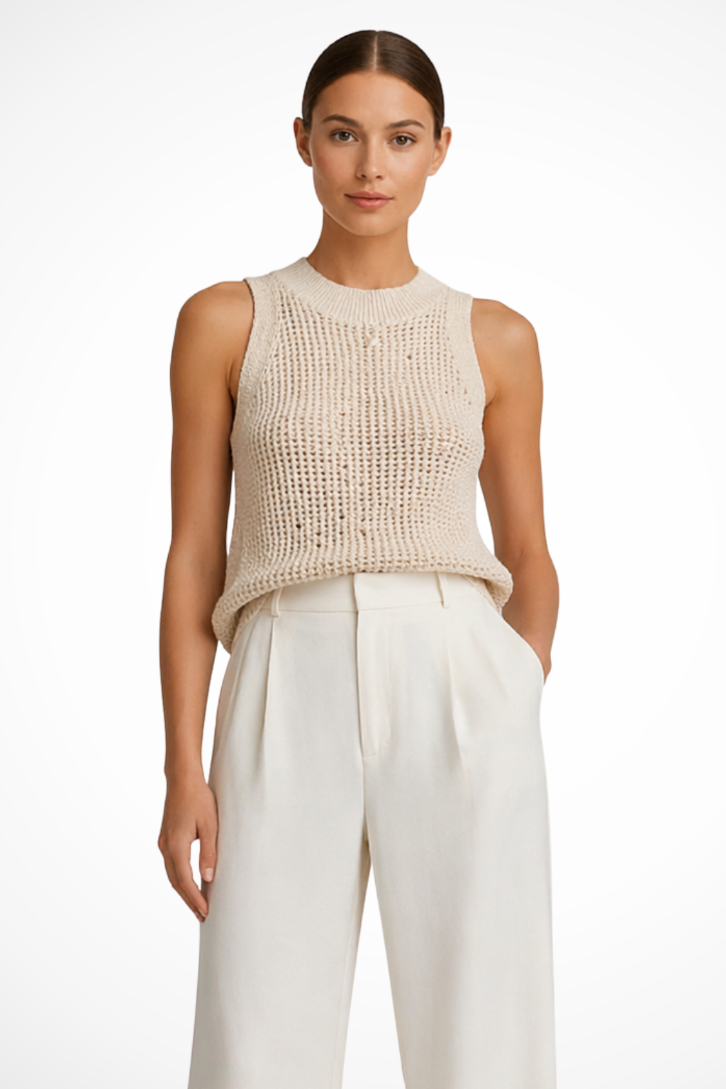 Elena Women's Crochet Top - front view