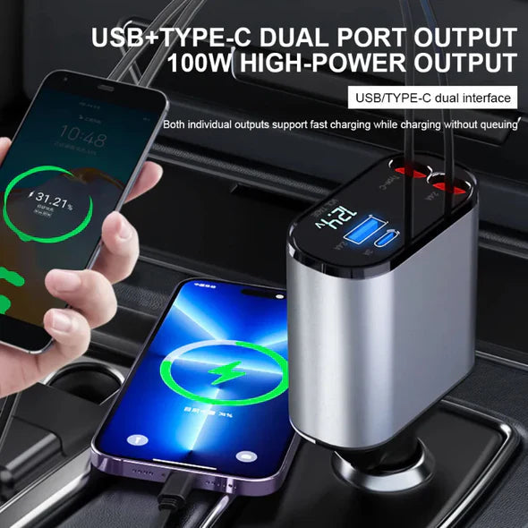 Slate Car Charger - fabric and finish detail