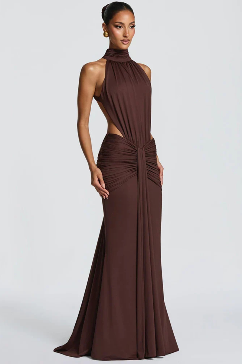 Elise Women's Maxi Dress - fabric and finish detail