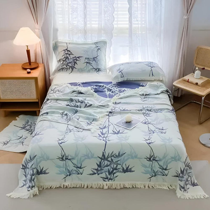 Bamboo Cotton Reversible Jacquard Throw | Cotton, Bamboo Fiber