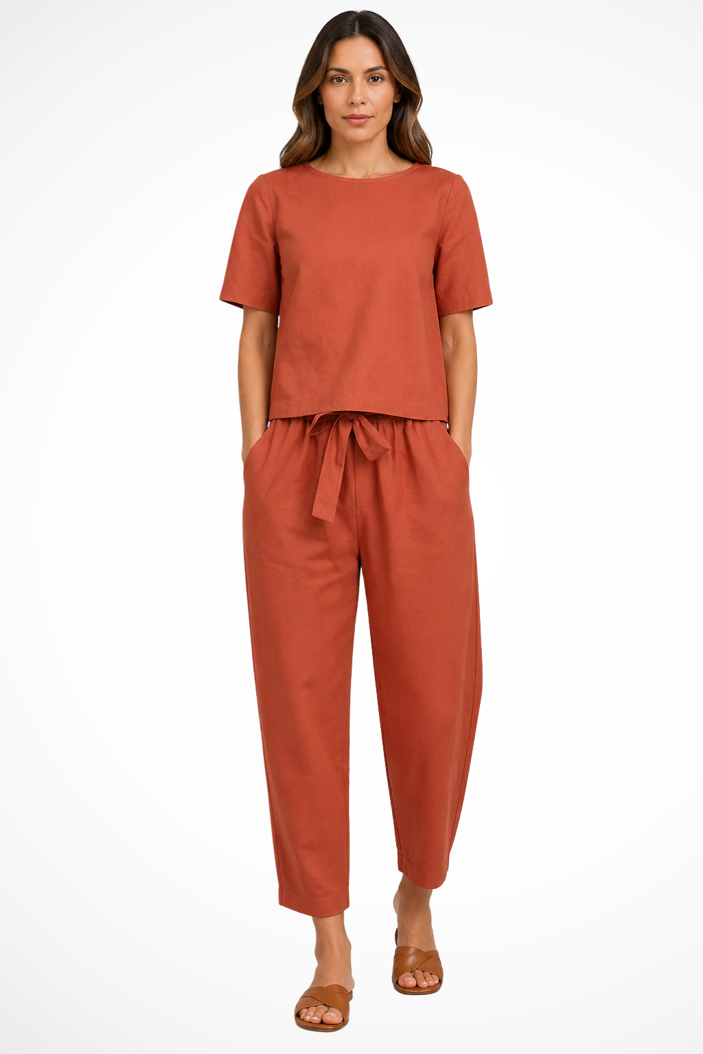 Verity Women's Linen Trousers - flat lay