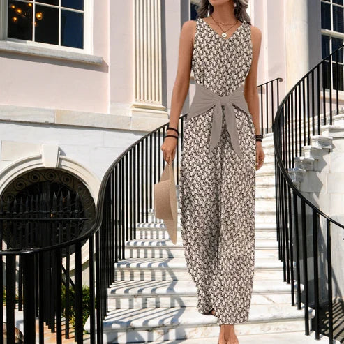 June Women's Printed Jumpsuit - styled view