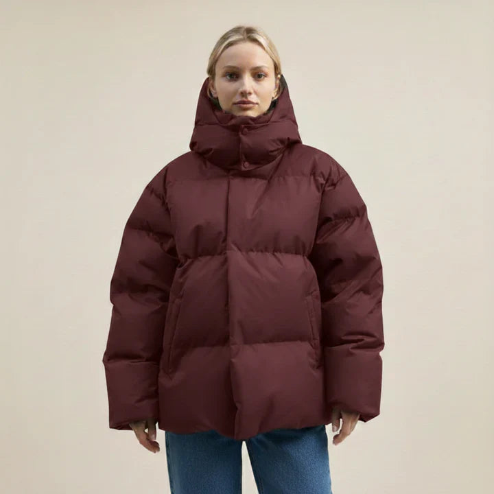 Elsie Women's Adjustable Puffer Jacket - fabric and finish detail