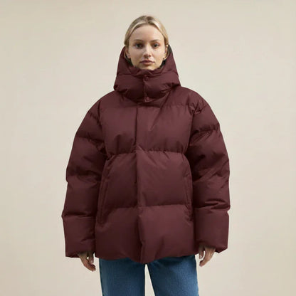 Elsie Women's Adjustable Puffer Jacket - fabric and finish detail