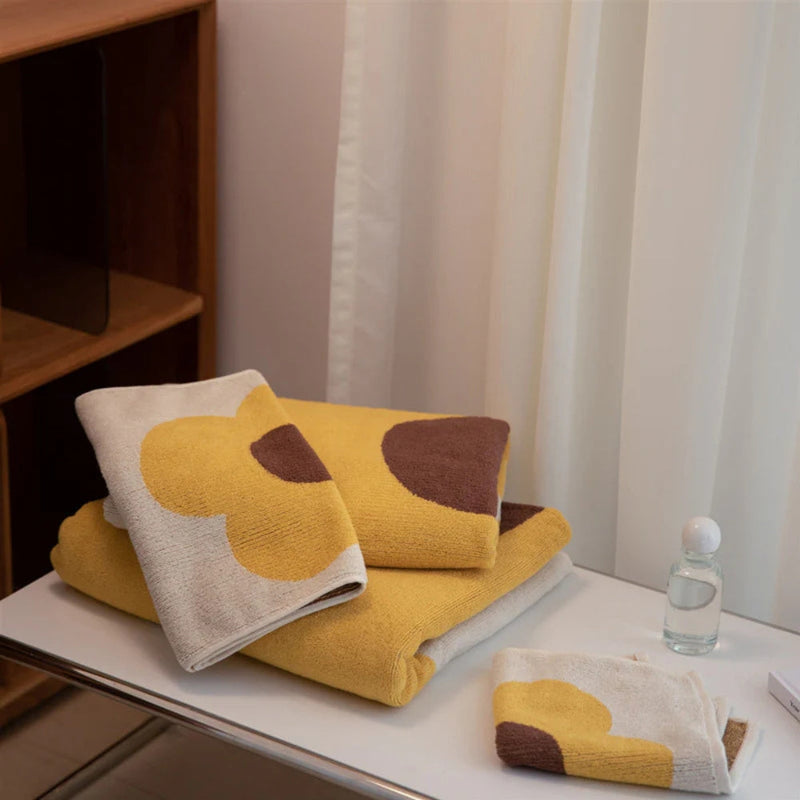 Floral Cotton Bath Towel | Sunflower Print