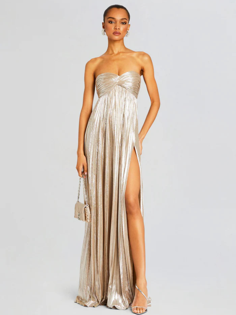 Edith Women's Pleated Maxi Dress - front view