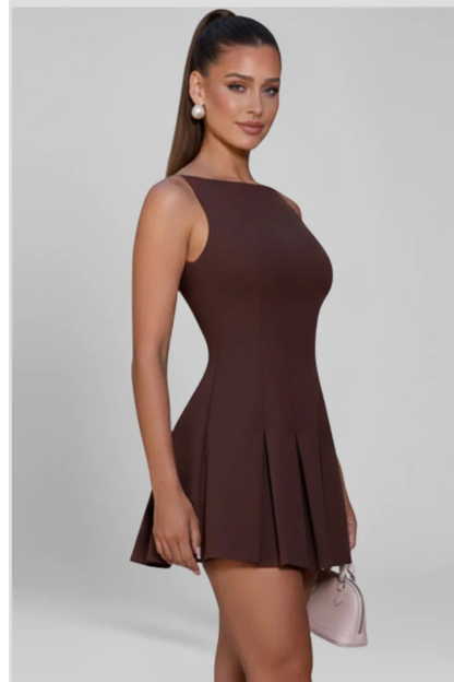 Imogen Women's Pleated Mini Dress - full-length view