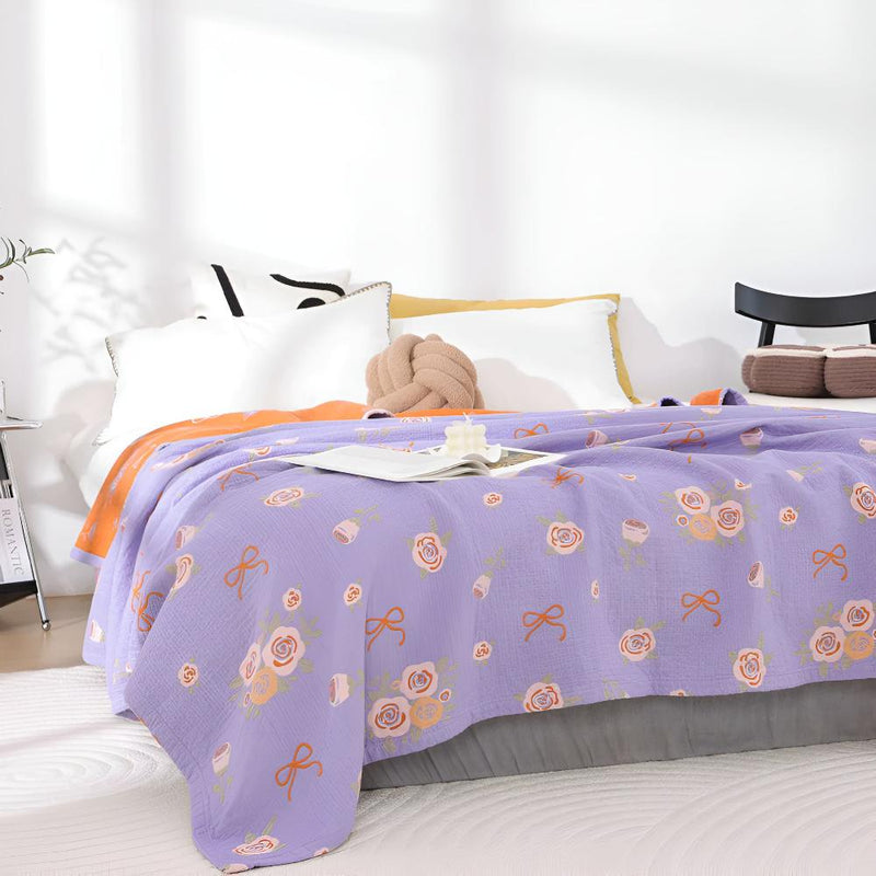 Cove Bow-Knot and Rose Cotton Gauze Blanket | Cotton, Gauze Weave