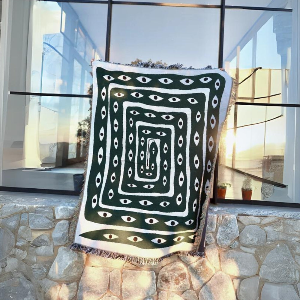 Snake Labyrinth Cotton Throw Blanket