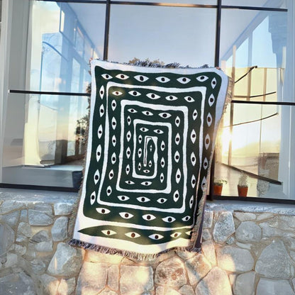 Snake Labyrinth Cotton Throw Blanket