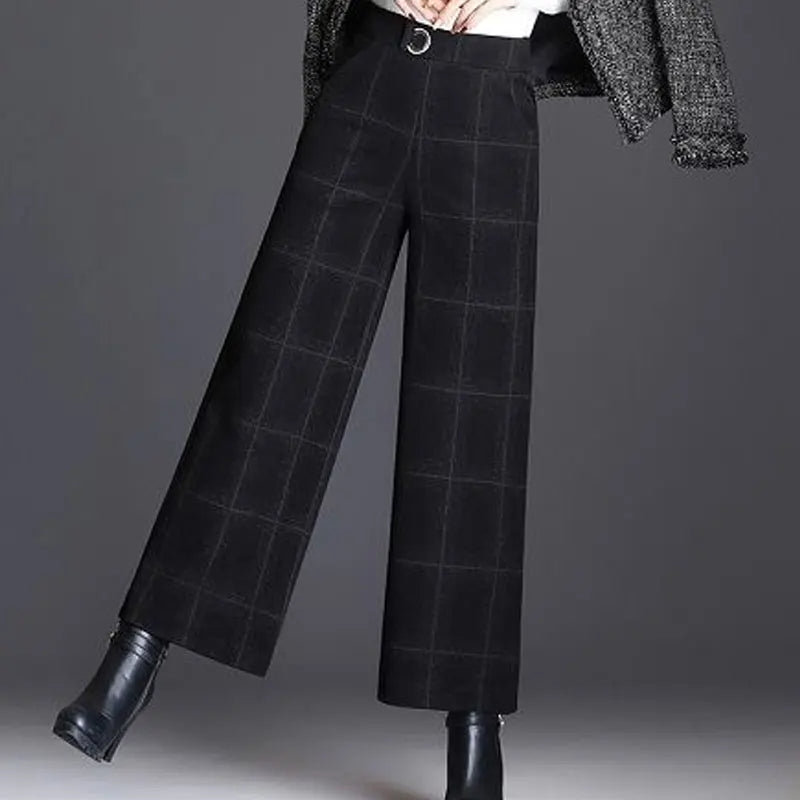 Kaia Women's Plaid Trousers - back view