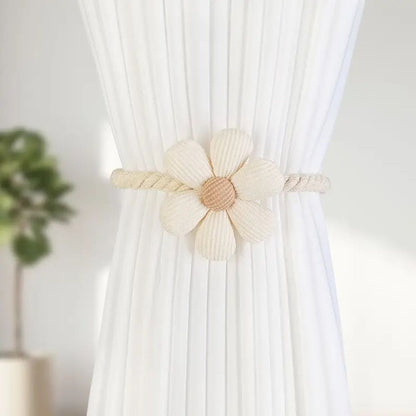 Delicate Flower Magnetic Curtain Tie Backs | No-Drill, 2-Pack